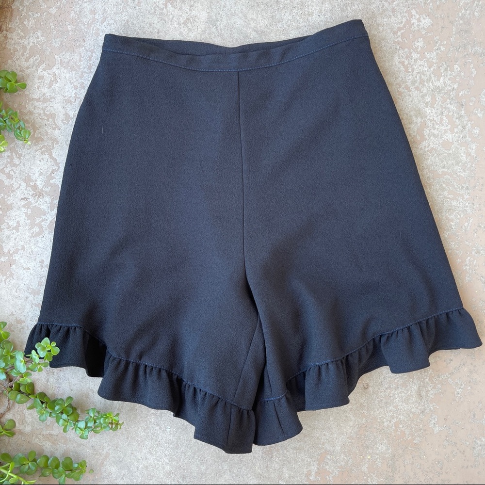 See by Chloe Ruffle Crepe Shorts in Black